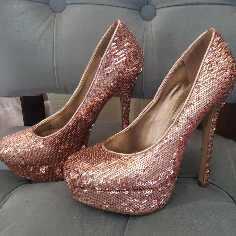 COPY - Rose Gold Sequin Heels